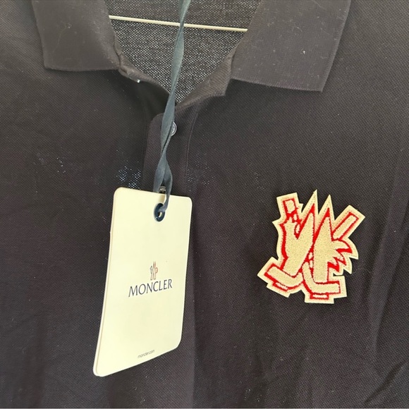 Men’s Moncler cotton pique polo shirt. Black size XXL. - Picture 5 of 14